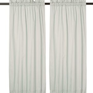 Thermalogic Ticking Stripe Energy Efficient Insulated Curtains - 80x72”, Sage